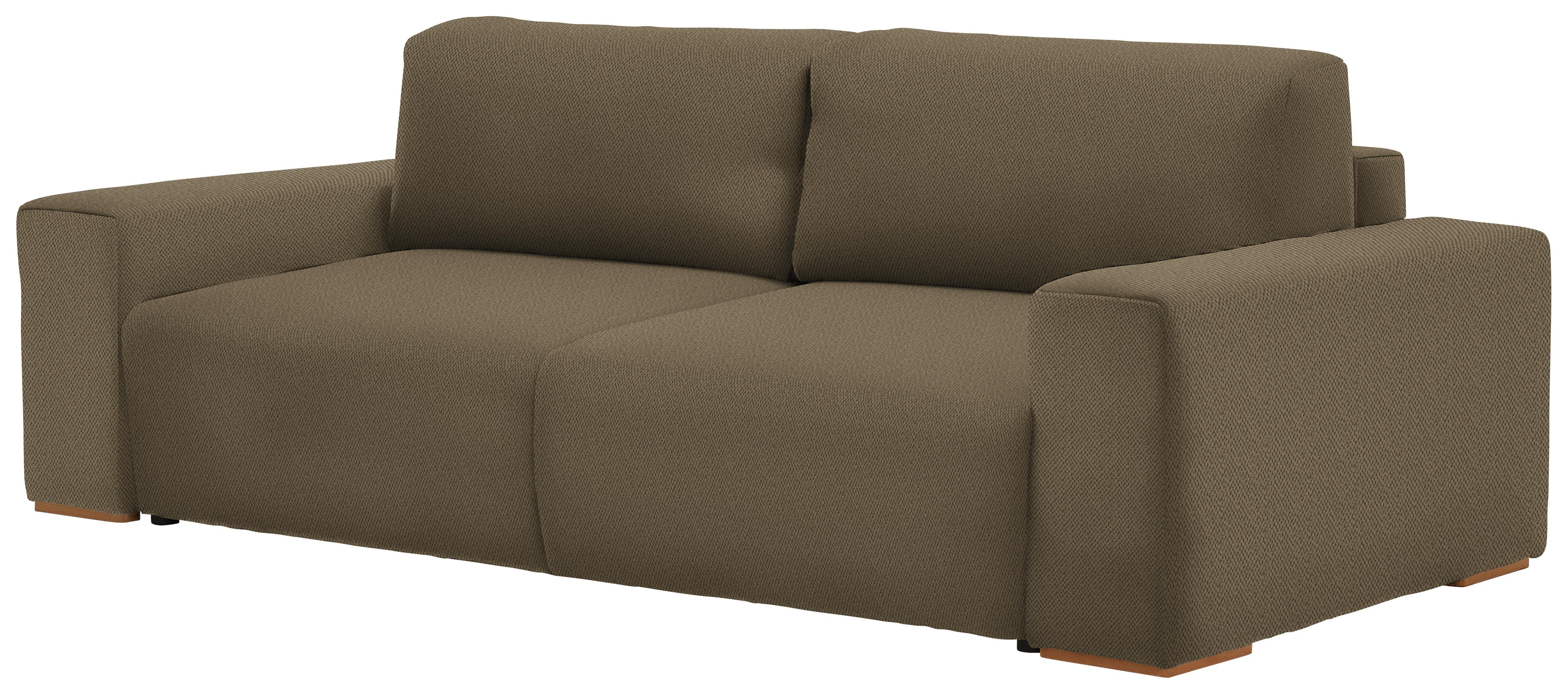 Schlafsofa Vouge Grün Bettkasten, B: 255 Cm - Buchefarben/Schwarz, KONVENTIONELL, Textil (255/86/123cm) - Livetastic