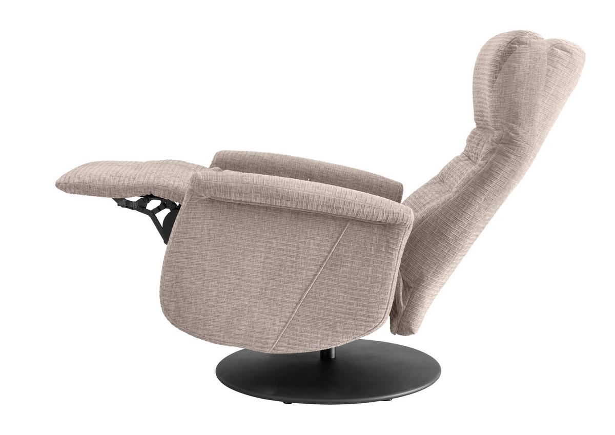 Relaxsessel Latina Beige 360 Grad Drehbar, B: 72 Cm - Beige/Schwarz, MODERN, Textil (72/118/85-165cm) - Livetastic