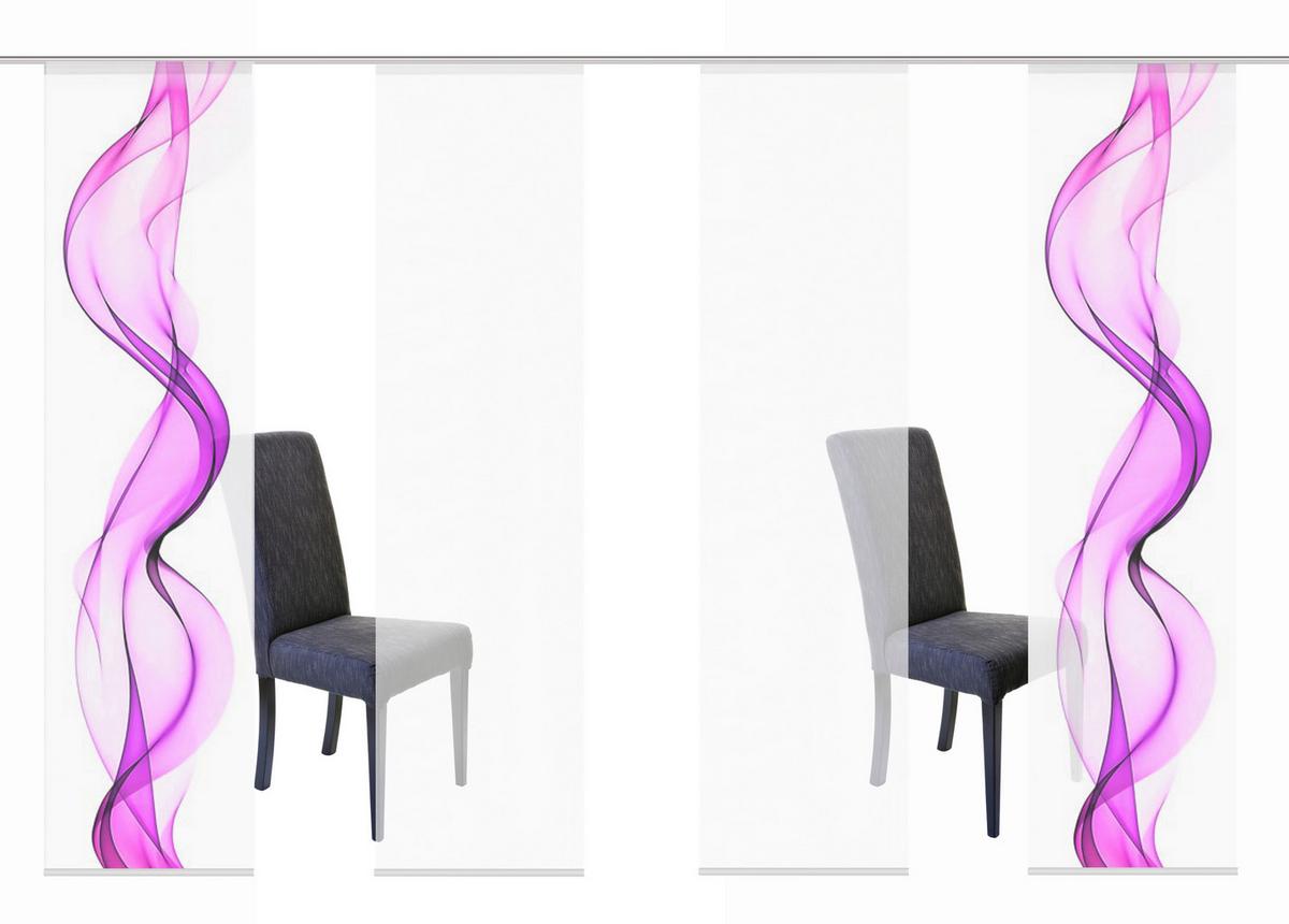 Flächenvorhang Edmonton B: 4x60cm Beere - Beere, Design, Textil (4x60/245cm)