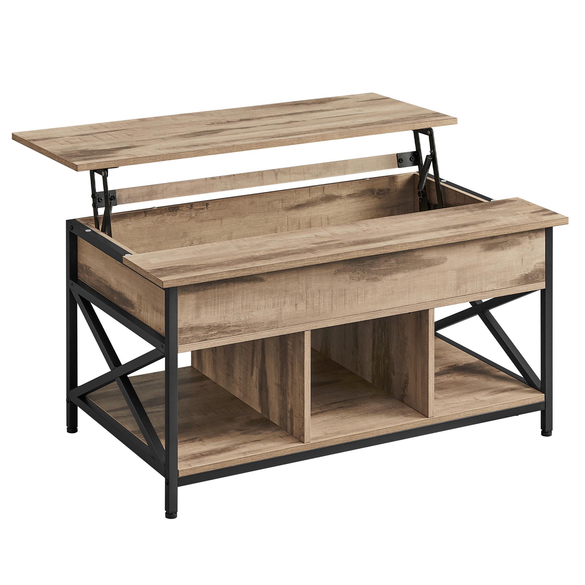 Couchtisch Schwarz, Eiche Dekor B: 100 cm - Eichefarben/Schwarz, Trend, Holzwerkstoff/Metall (100/48-62/60cm) - MID.YOU