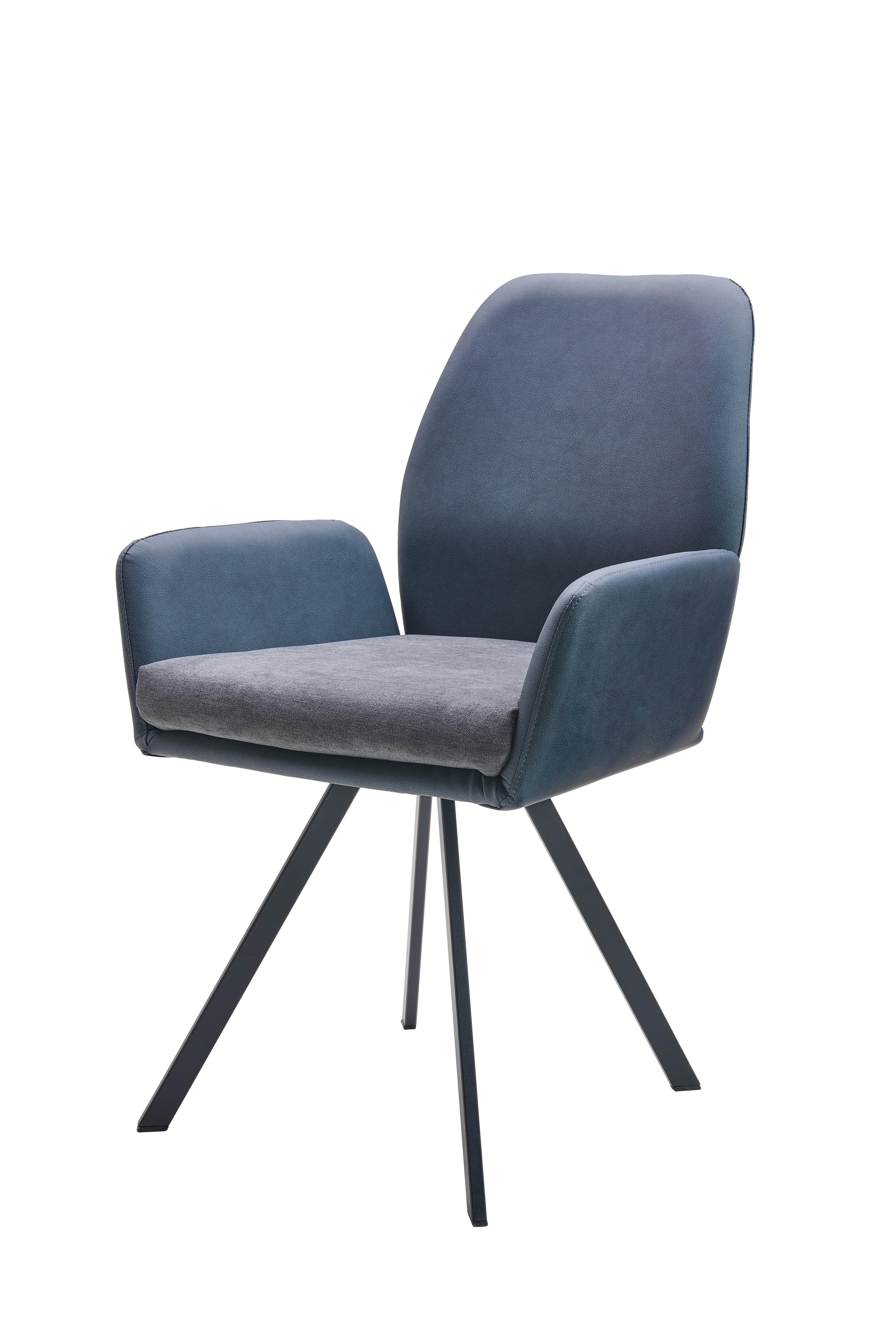 Armlehnstuhl Kakan Blau/Grau Gepolstert - KONVENTIONELL, Holzwerkstoff/Textil (63/95/57cm) - Luca Bessoni