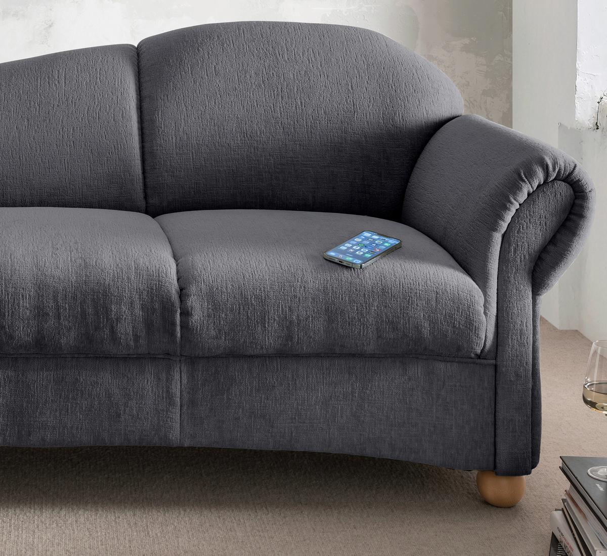 Ottomane Torello Anthrazit B: 190cm - Wildeiche/Anthrazit, KONVENTIONELL, Textil (190/84/86cm) - Livetastic