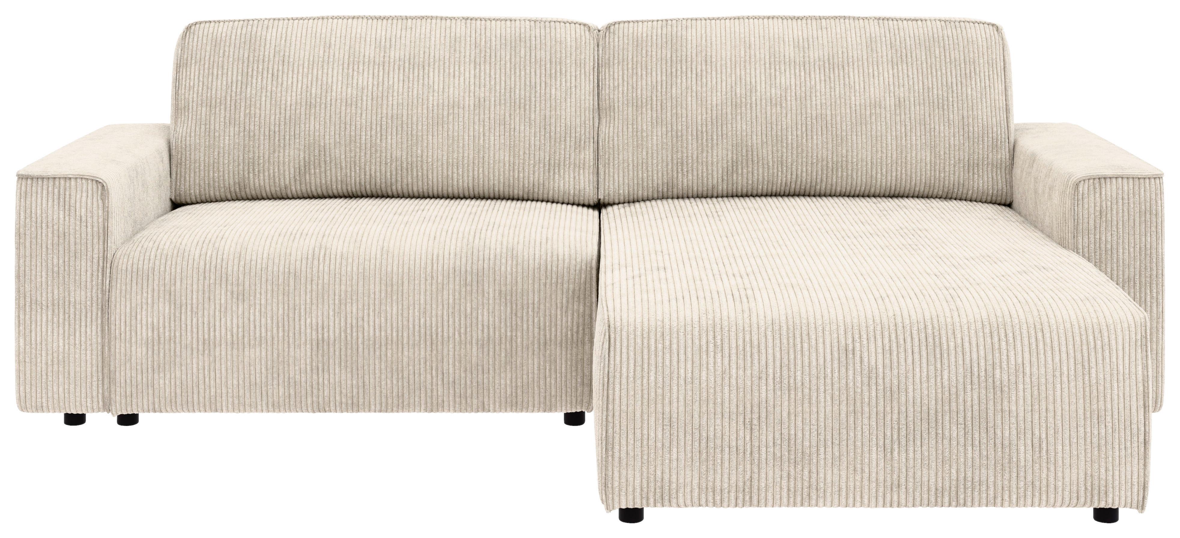 Ecksofa Chance, Creme S:265x164 cm - Creme/Schwarz, MODERN, Textil (265/164cm) - Trendmanufaktur