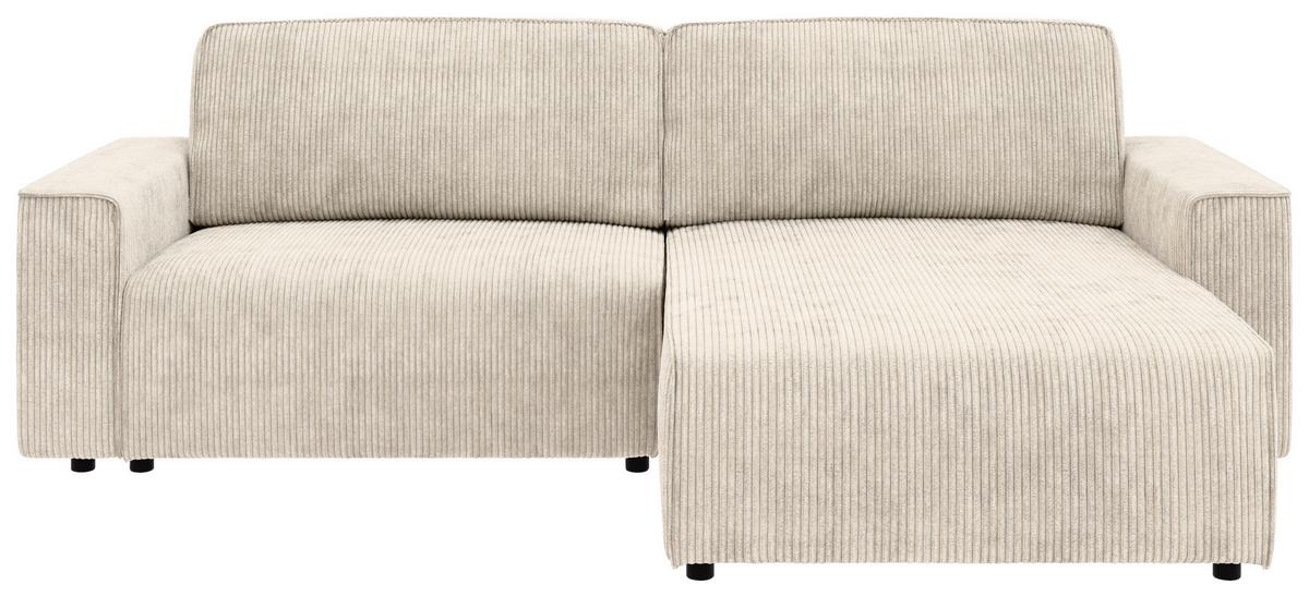 Ecksofa Chance, Creme S:265x164 cm - Creme/Schwarz, MODERN, Textil (265/164cm) - Trendmanufaktur