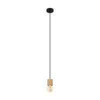 Hängeleuchte Turialdo H: 110cm 1-Flammig, Holz Dekor/Metall - Schwarz/Braun, Basics, Holz/Metall (10,5/110cm) - Eglo