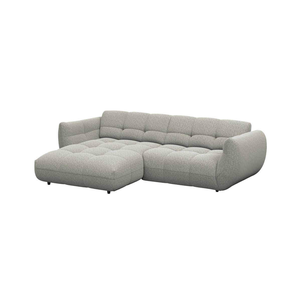 Ecksofa Panda Chenille grau, 178x280cm - Dunkelgrün/Schwarz, Trend, Textil (178/280cm)