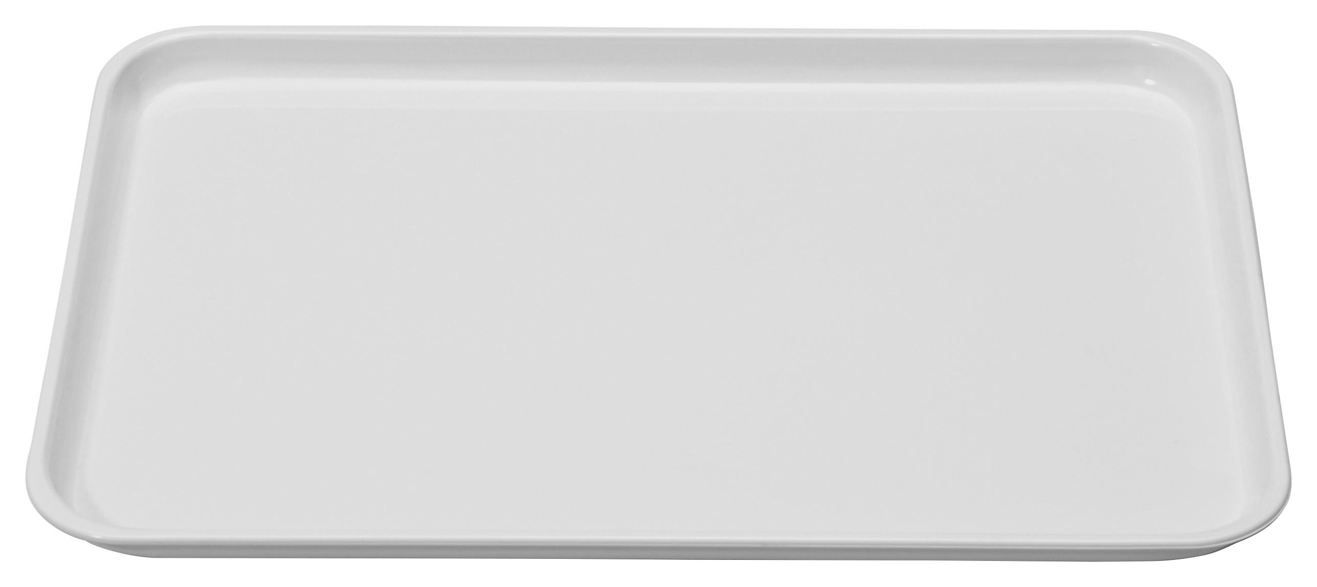 Tablett aus Kunststoff Britta 32x23 cm, Weiß - Weiß, KONVENTIONELL, Kunststoff (32/23/2cm)