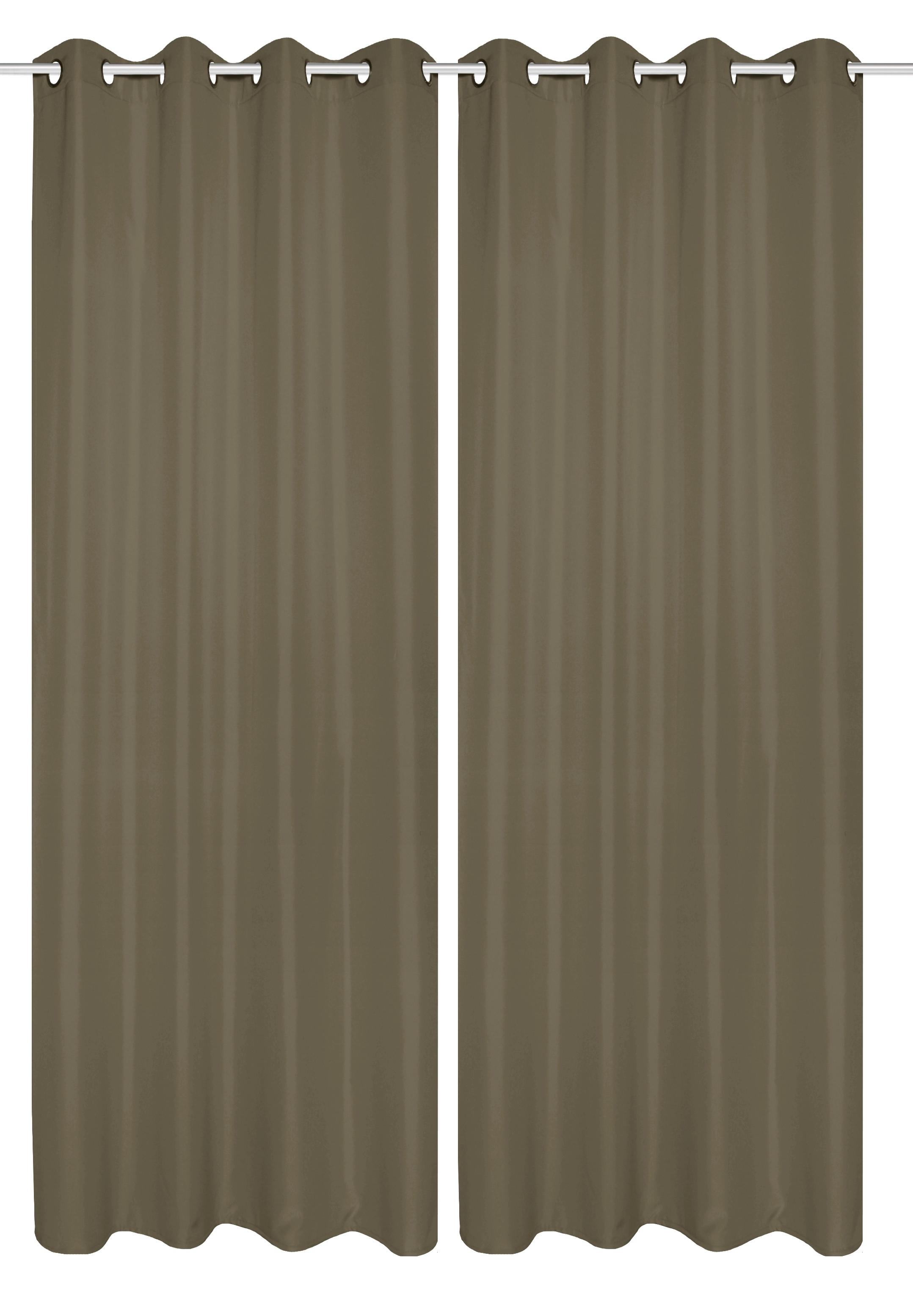 Ösenvorhang Atlantika Taupe B: 140 cm - Taupe, Basics, Textil (140cm)