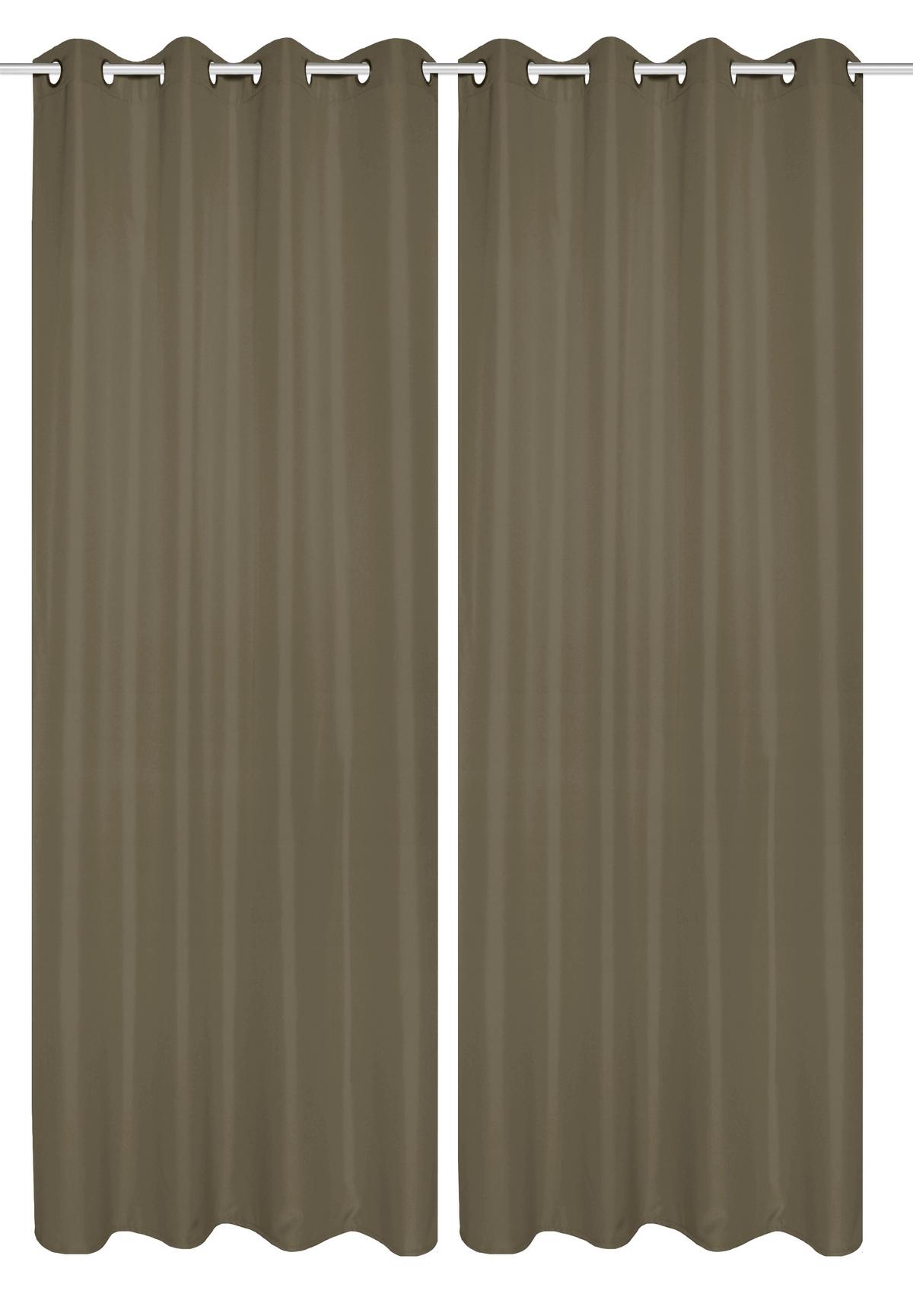 Ösenvorhang Atlantika Taupe B: 140 cm - Taupe, Basics, Textil (140cm)
