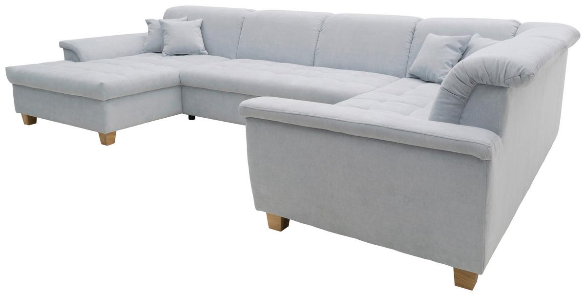 Wohnlandschaft Franzi Mit Schlaffunktion Pastellblau - Pastellblau/Eichefarben, KONVENTIONELL, Textil (170/352/214cm) - MID.YOU