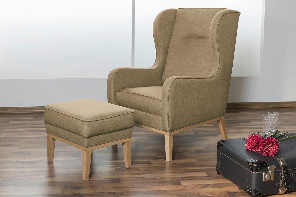 Ohrensessel Angelo - Sandfarben/Naturfarben, KONVENTIONELL, Textil (66/104/78cm) - Max Winzer