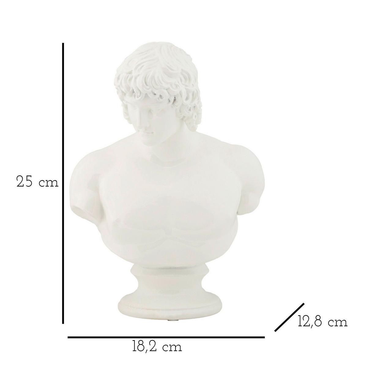 Skulptur Centurion Statue Weiß, B: 18,2 cm - Weiß, Basics, Kunststoff (18.2/25/12.8cm)