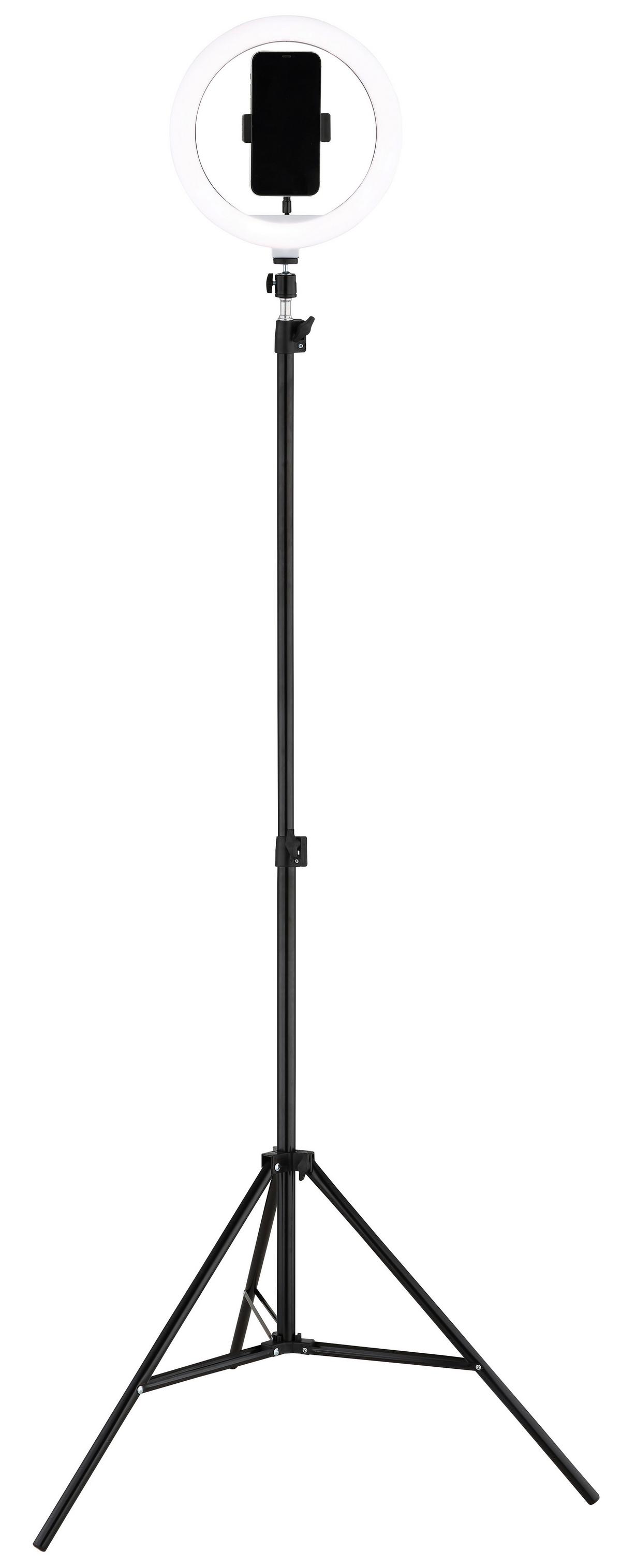LED-STEHLEUCHTE Delgado - Opal/Schwarz, Design, Kunststoff/Metall (63/210cm) - Globo