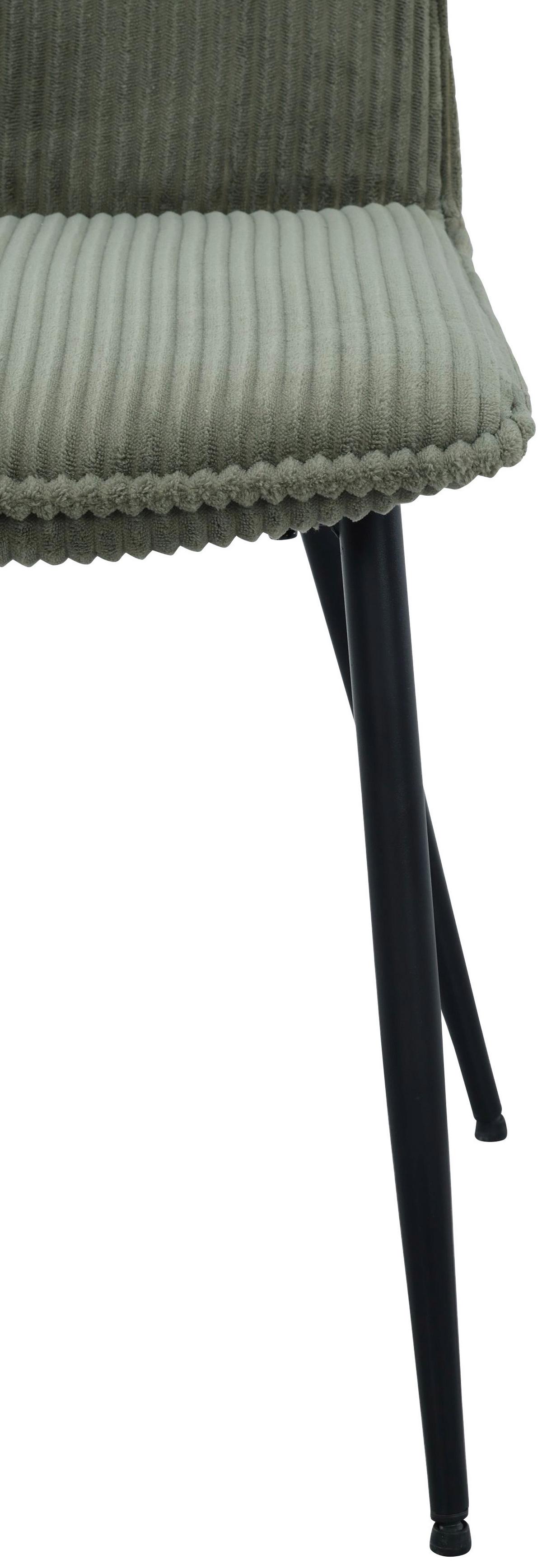 Vierfußstuhl Lorenzo Grün/Schwarz B: 47 cm - Schwarz/Grün, MODERN, Textil/Metall (47/91/61,5cm) - Livetastic