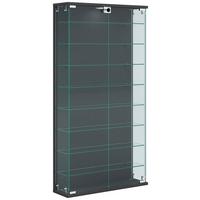 Vitrine Relas Anthrazit B: 59 cm - Transparent/Anthrazit, Design, Glas/Holzwerkstoff (59/114/17cm) - MID.YOU