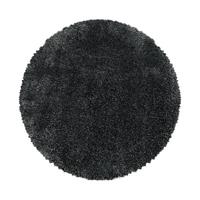 Hochflor Teppich Grau Fluffy Rund Ø 200 cm - Grau, Basics, Textil (200cm)