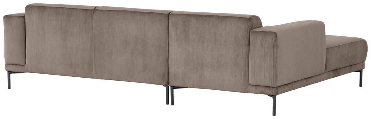 Ecksofa Erno Taupe S: 262 cm - Taupe/Schwarz, Design, Textil (262/183cm) - MID.YOU