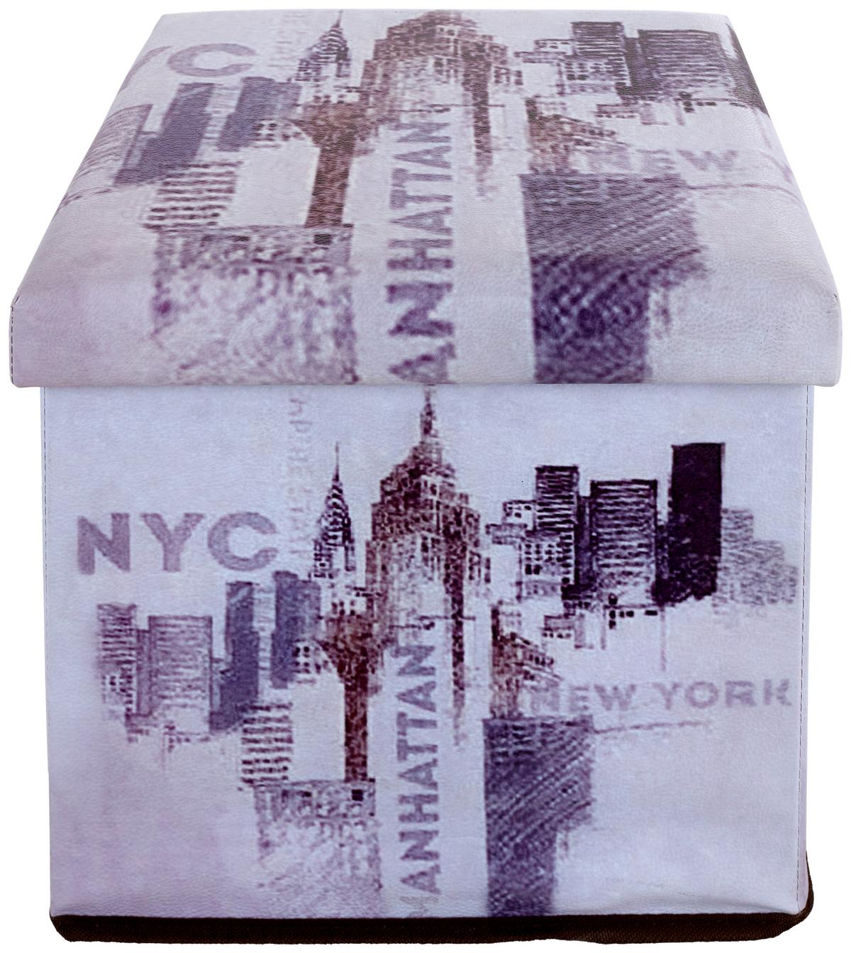 Sitzwürfel Nyc Mit Stauraum Lederlook Multicolor H: 36 Cm - Multicolor, MODERN, Holzwerkstoff/Textil (36/36/36cm)