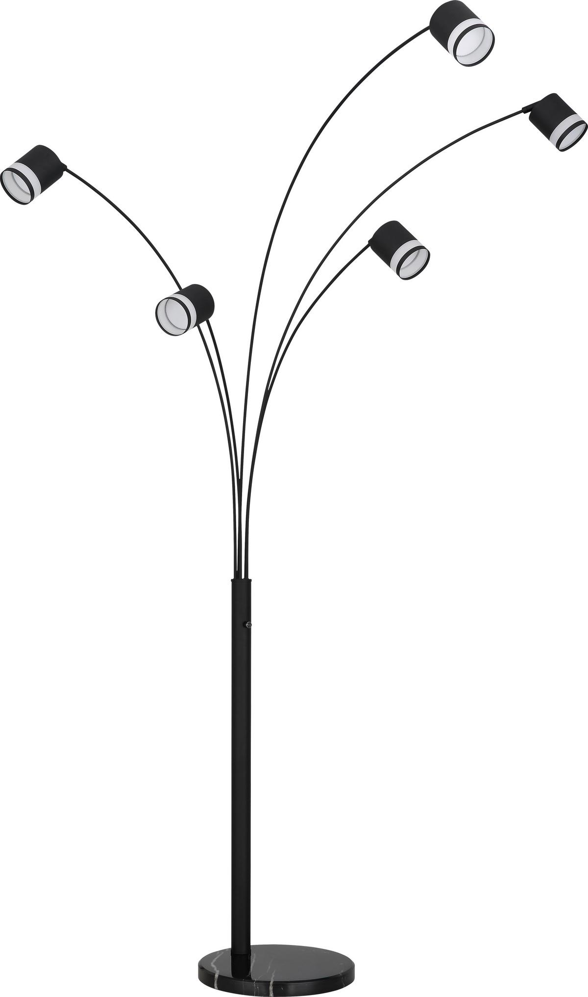 Stehleuchte Linoa - Transparent/Schwarz, MODERN, Kunststoff/Stein (110/70/195cm)