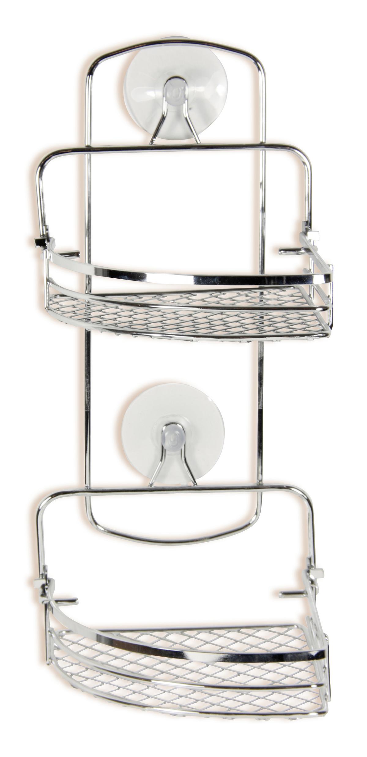 Duschregal 2 Ablagen 16,5x36cm Milano - Silberfarben, KONVENTIONELL, Metall (16,5/36/16,5cm) - Ondega