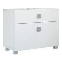 Waschbeckenunterschrank Quadra B: 65 Cm Weiß - Chromfarben/Weiß, MODERN, Holzwerkstoff (65,0/53,0/34,5cm) - MID.YOU