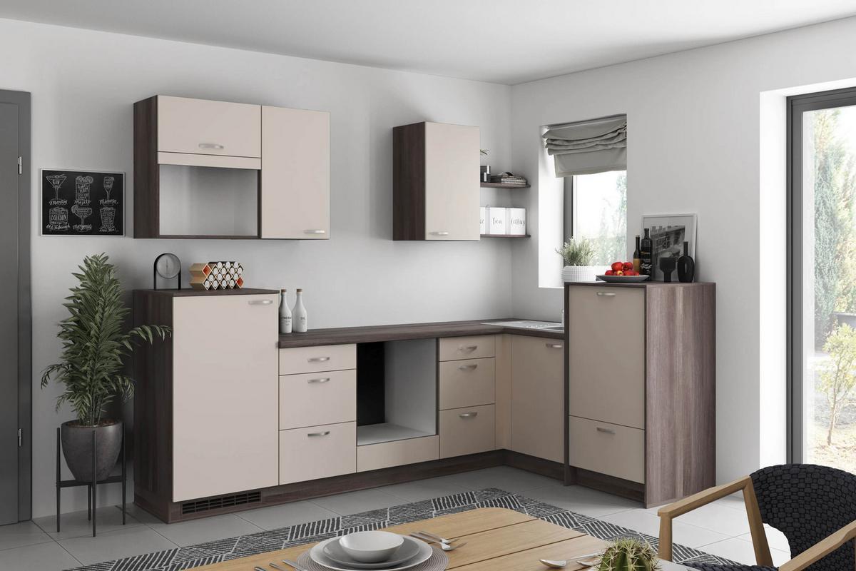 Eckküche Win - Eiche grau/Creme, MODERN, Holzwerkstoff (280/178cm) - Express