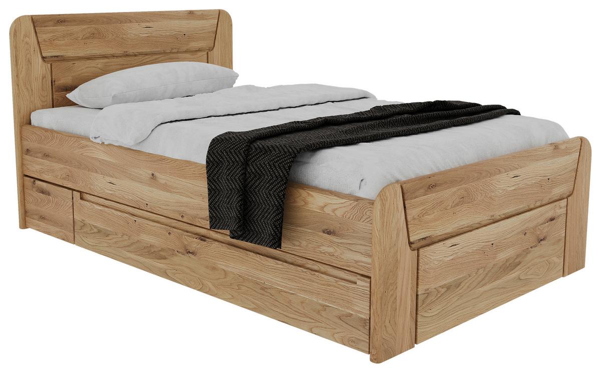 Bett Zeno Naturfarben /Wildeiche 100x200cm - Wildeiche/Naturfarben, MODERN, Holz (100/200cm) - MID.YOU