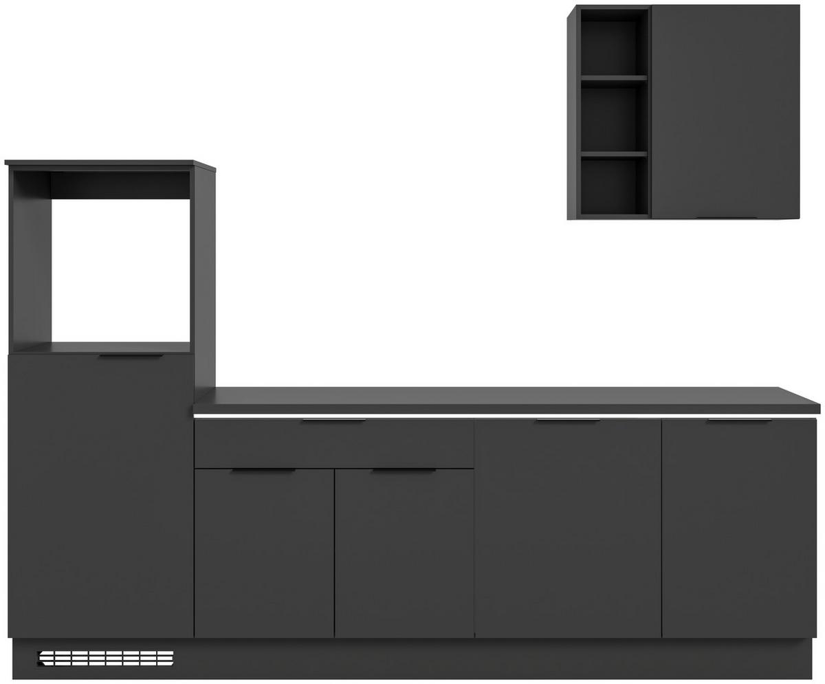 Küchenleerblock Charly - Schwarz, MODERN, Holzwerkstoff (260cm) - MID.YOU