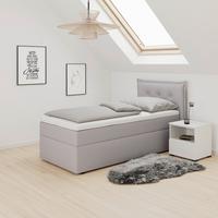 Boxspringová postel POLO 90x200, šEDá - šedá/černá, Moderní, dřevo/textil (90/200cm) - Bessagi Home