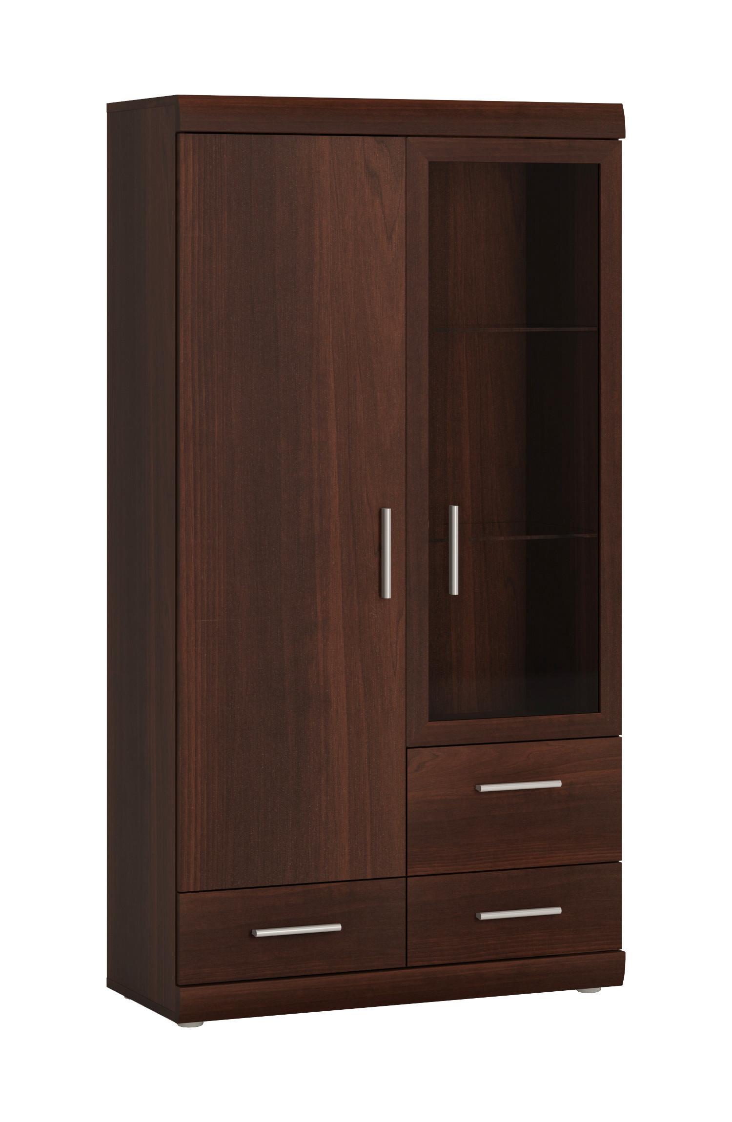 Vitrine Imperial Walnussfarben B: 80cm - Walnussfarben, KONVENTIONELL, Holzwerkstoff (80/152/38cm)