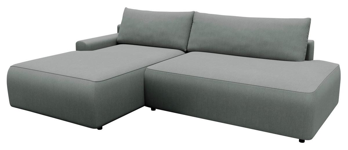Eckschlafsofa Prag, Grau S: 167x253 cm - Schwarz/Grau, MODERN, Textil (167/253cm) - Trendmanufaktur