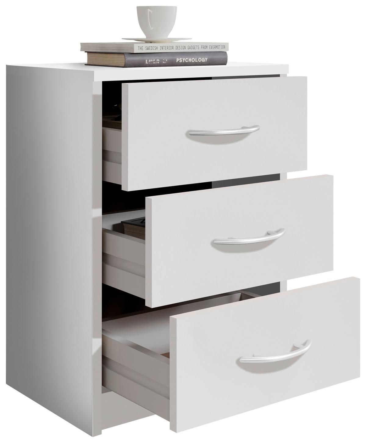 Nachtkästchenweiß H: 54 cm Pepe - Weiß, Basics (38,5/54cm) - P & B