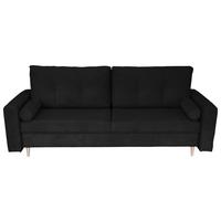 Schlafsofa Mit Bettkasten Torenta Schwarz B: 220 Cm - Schwarz/Naturfarben, Design, Textil (220/96/98cm) - MID.YOU