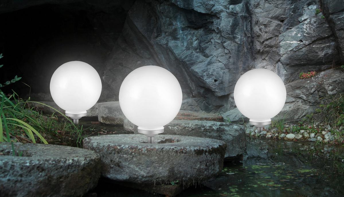 Solarleuchte 3378 - Silberfarben/Weiß, Basics, Kunststoff (30/70cm) - Globo