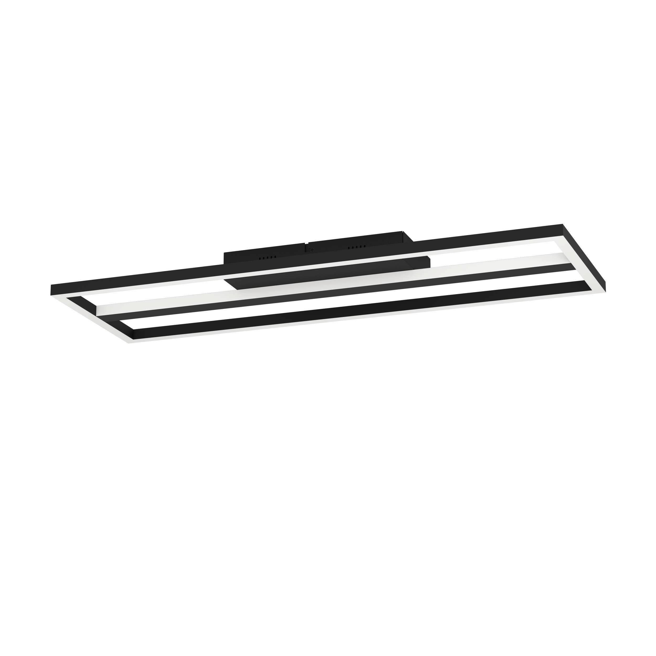Deckenleuchte Calagrano-Z L: 64 cm mit Farbwechsler - Schwarz/Weiß, Design, Kunststoff/Metall (64/22/5cm) - Eglo