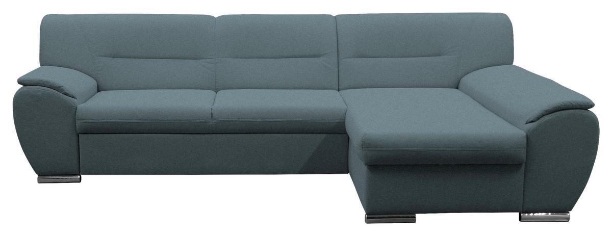 Veratti New Blau Inkl. Schlaffunktion Ottomane Rechts - Blau/Silberfarben, Design, Textil (281/167cm) - MID.YOU