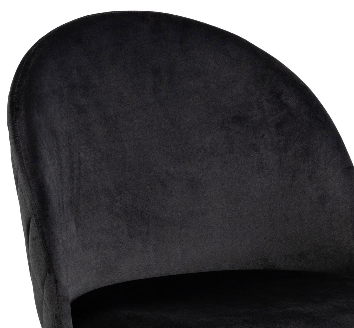 Polsterstuhl Louise Schwarz Gepolstert - Messingfarben/Goldfarben, KONVENTIONELL, Textil/Metall (49,5/80,5/54cm) - Livetastic