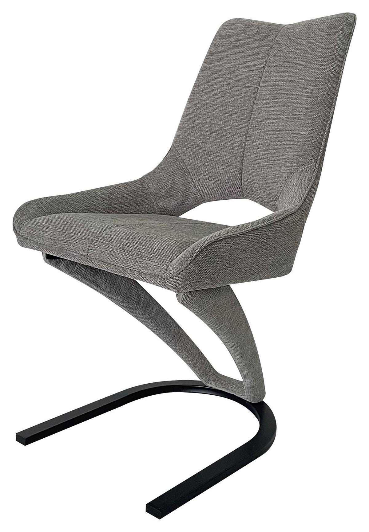 Schwingstuhl Sebastiano Grau Gepolstert - Schwarz/Grau, MODERN, Textil/Metall (51/92,5/61cm)