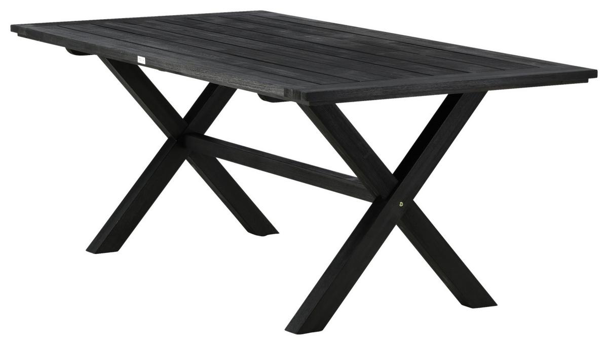 Gartentisch Rives - Schwarz, KONVENTIONELL, Holz (200/100/75cm) - Gardenson