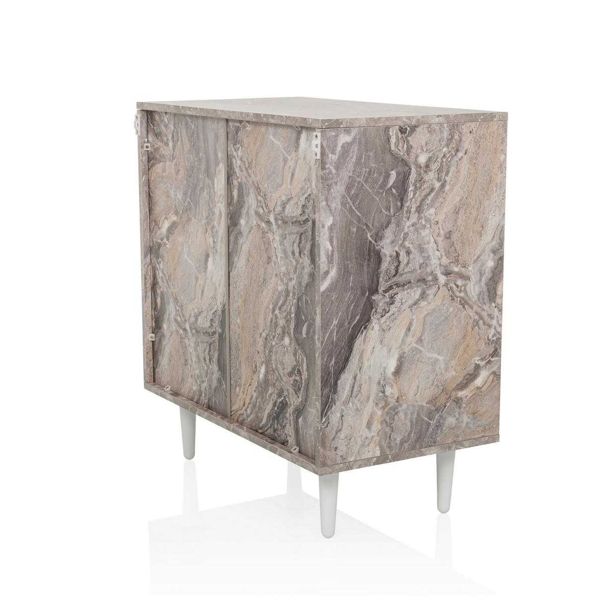 Kommode Lykkja Braun/Weiß B: 72 cm - Schwarz/Braun, MODERN, Holzwerkstoff (72/77/39,5cm) - MID.YOU