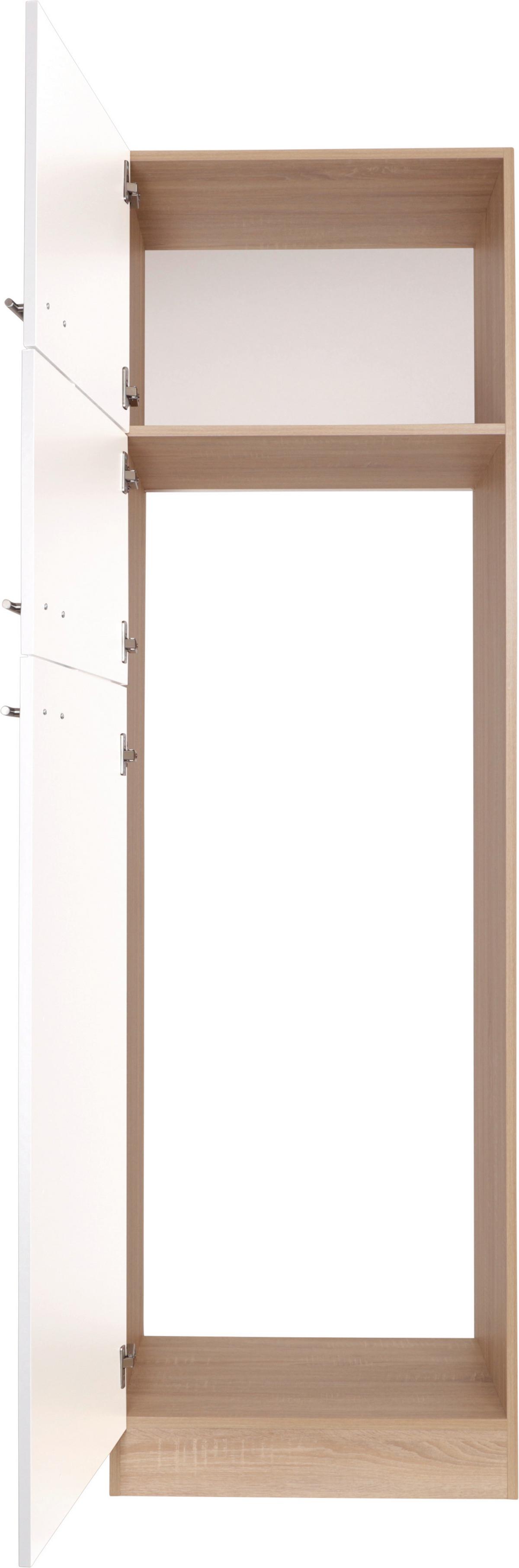 Geräteumbauschrank Merle Weiß, Eiche Dekor B:60cm - Eichefarben/Weiß, Basics, Holzwerkstoff (60/200/60cm) - Respekta