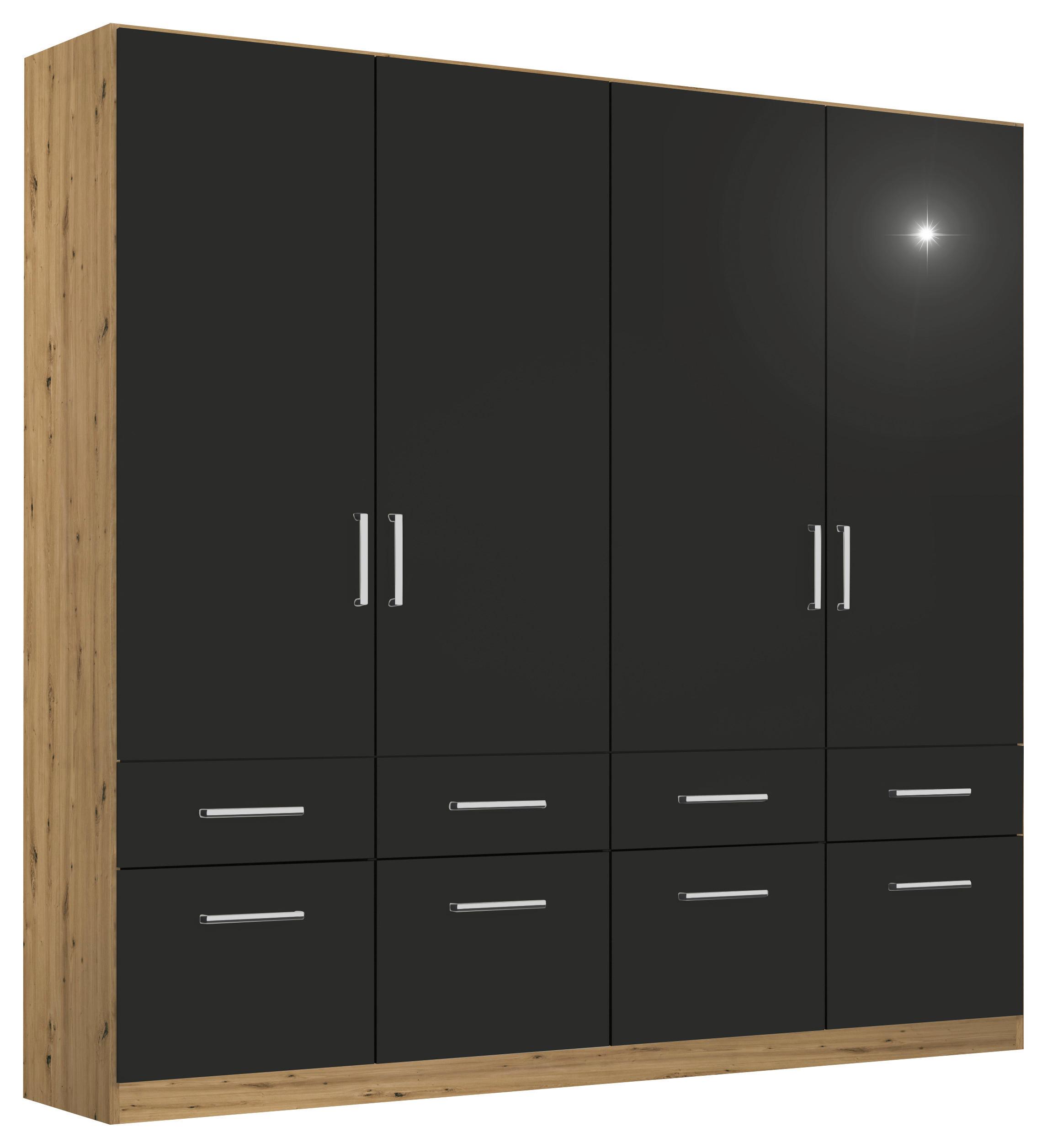 Drehtürenschrank Berlin 181 cm Eiche Artisan/Grau - Eiche Artisan/Grau, MODERN, Holzwerkstoff (181/210/54cm) - Rauch Möbel