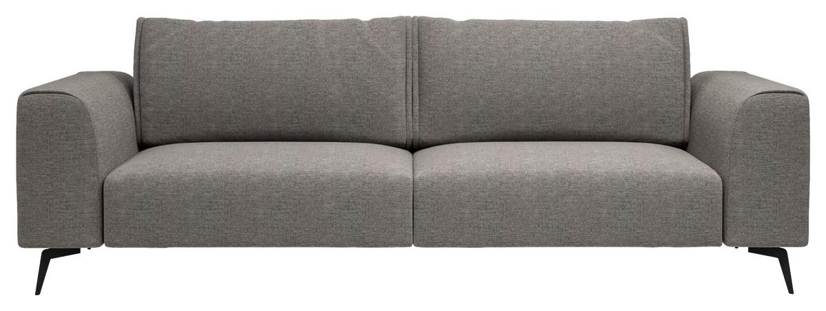4-Sitzer-Sofa Seul Dunkelgrau - Dunkelgrau/Schwarz, Design, Holz/Textil (302/87/88cm) - MID.YOU