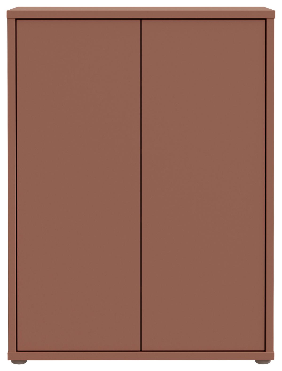Skriňa na topánky ALICE terracotta - sivá/terakotová, Modern, kompozitné drevo/plast (74,5/99,1/34,9cm)