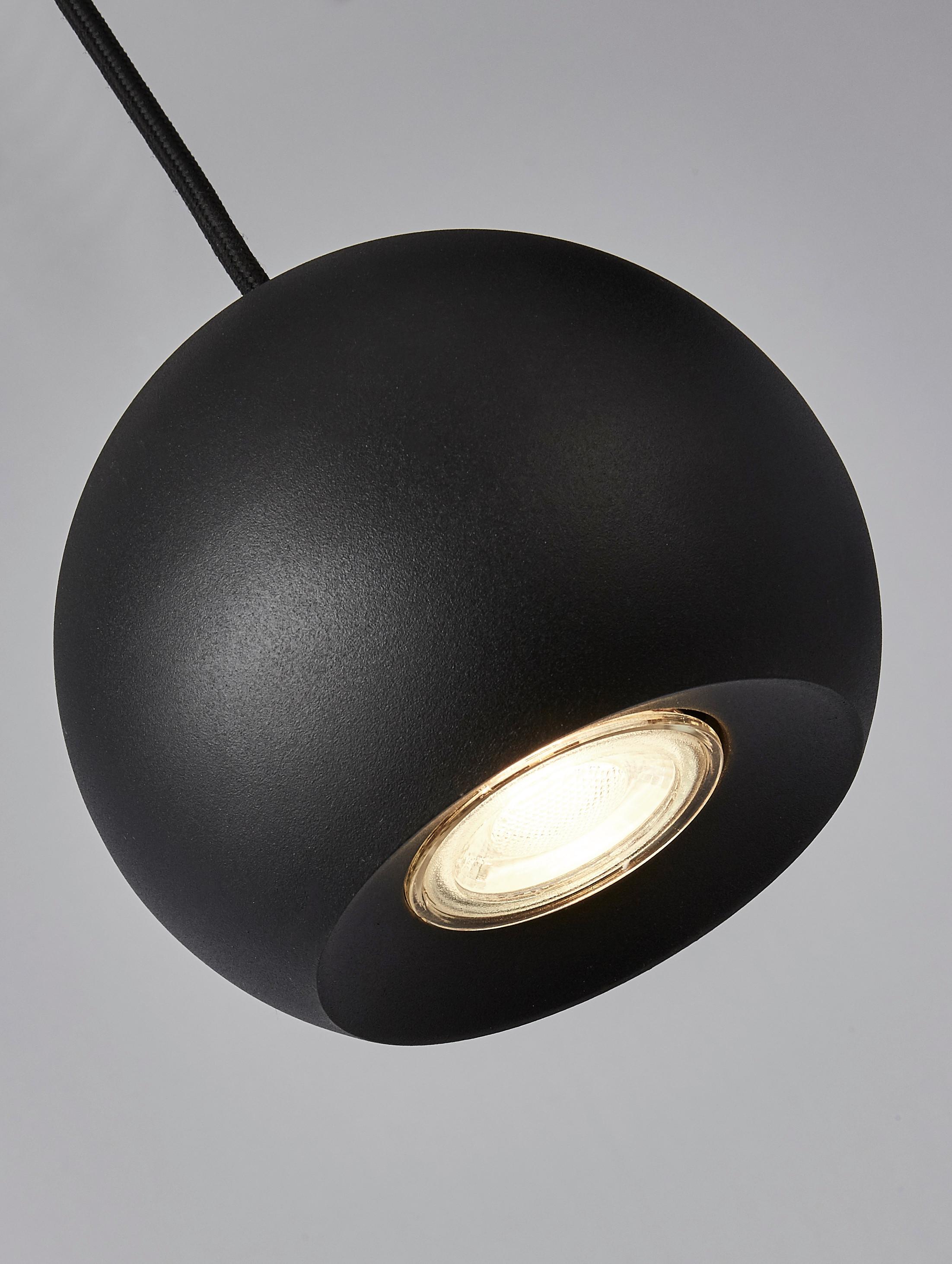 Pendelleuchte H: 200 cm 4-Flammig, höhenverstellbar - Schwarz, Design, Metall (125/12/200cm)
