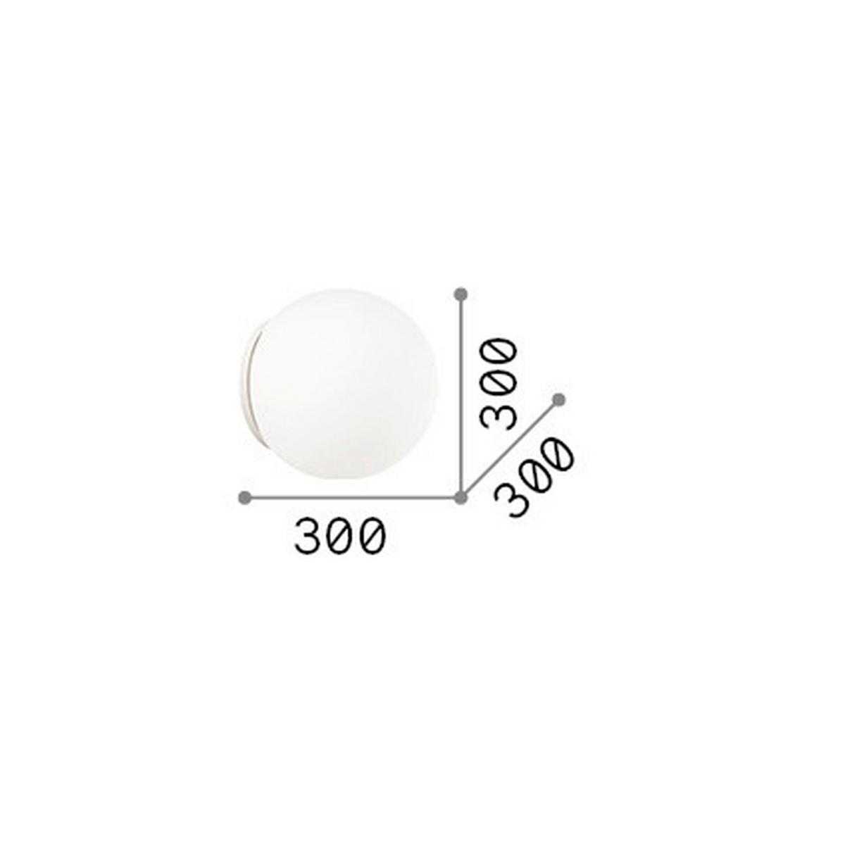 Wandleuchte Bianco Weiß D: 30 cm - Weiß, Basics, Glas (30/30cm) - Ideal Lux