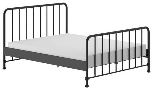 Postel pro děti a mládež 160x200cm - černá, Romantický / Rustikální, kov/dřevo (160/200cm) - MID.YOU