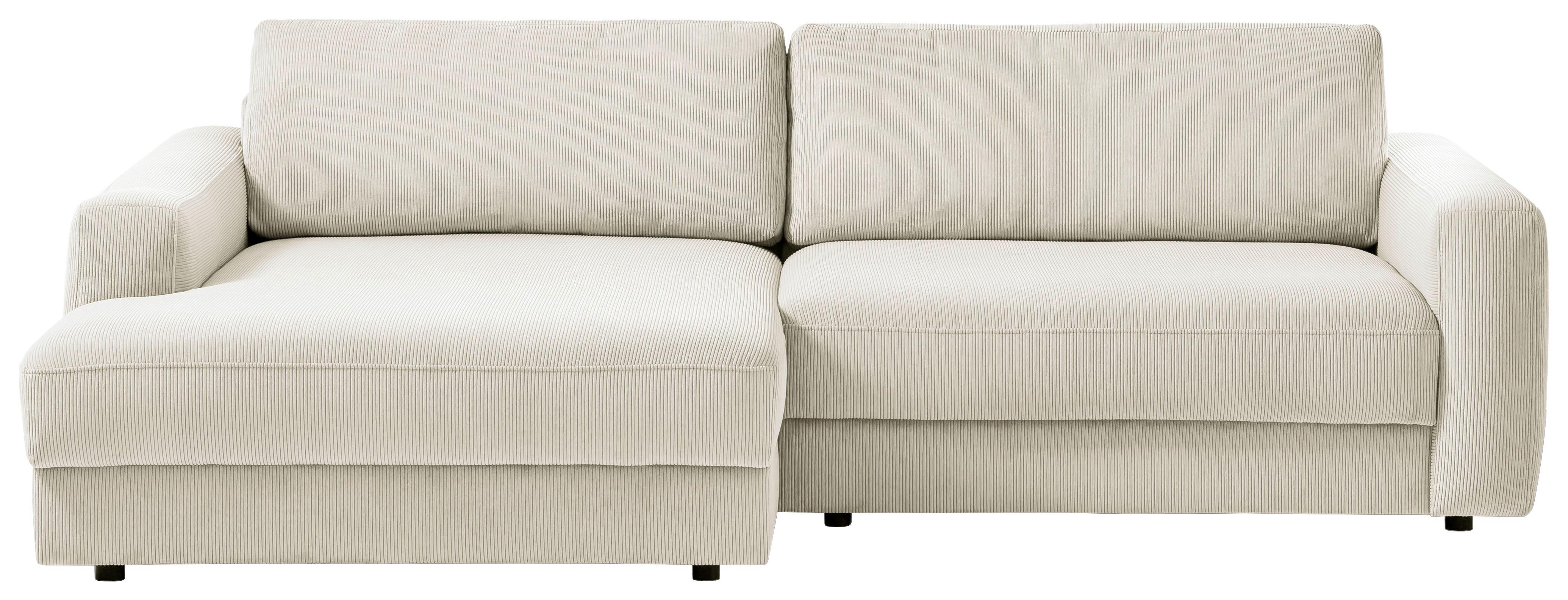 Ecksofa Bourbon - Creme/Schwarz, MODERN, Textil (176/250cm) - Trendmanufaktur