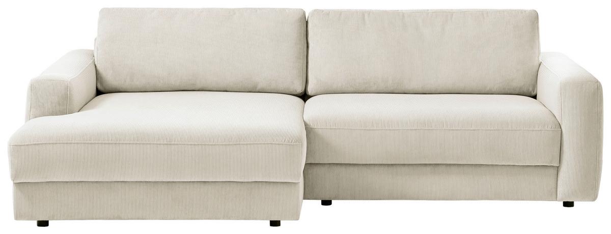 Ecksofa Bourbon - Creme/Schwarz, MODERN, Textil (176/250cm) - Trendmanufaktur