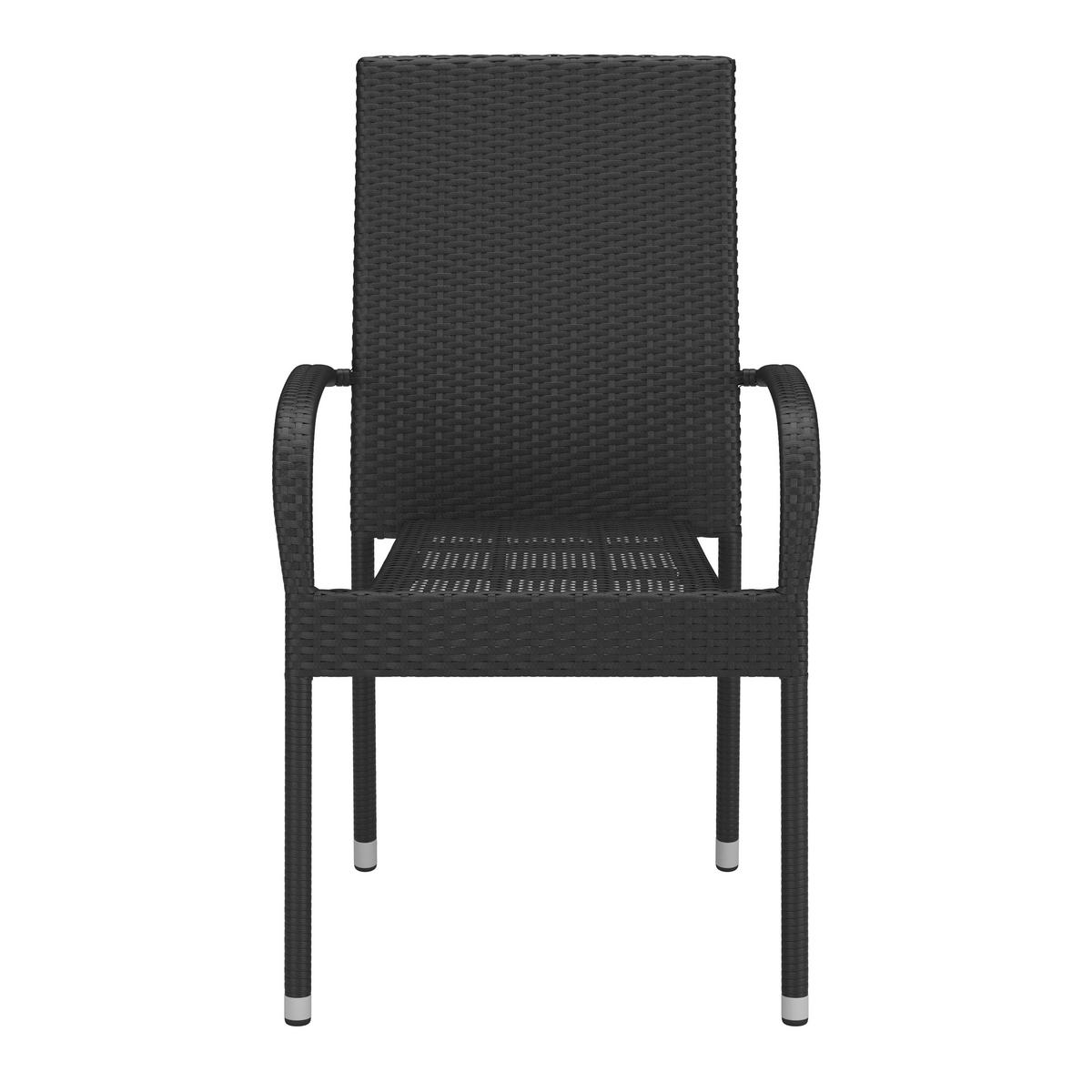 Gartensessel Elisa - Schwarz, MODERN, Kunststoff/Metall (55/45/47cm) - Beldano